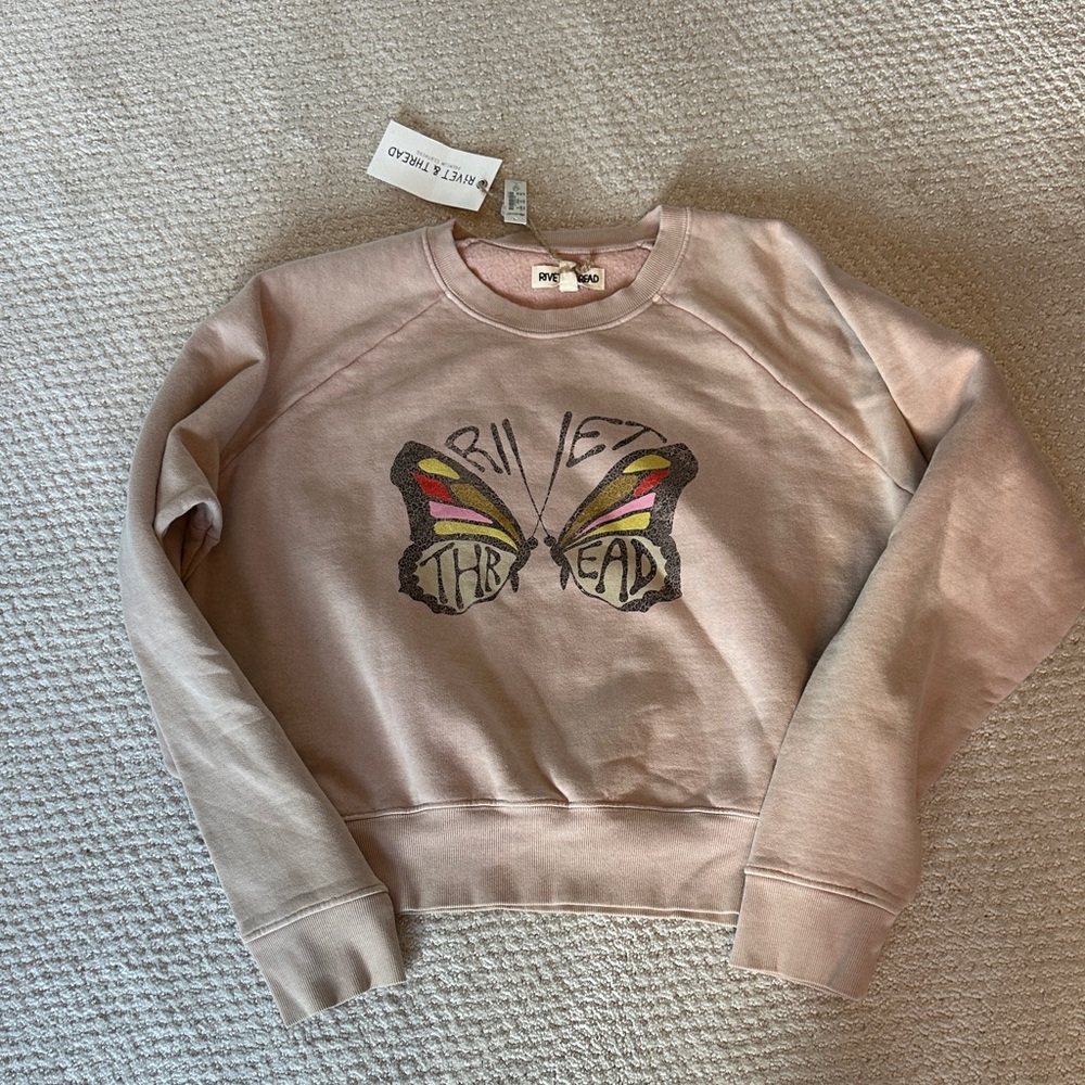 Billy Threads Women's Butterfly Sweatshirt - Pink